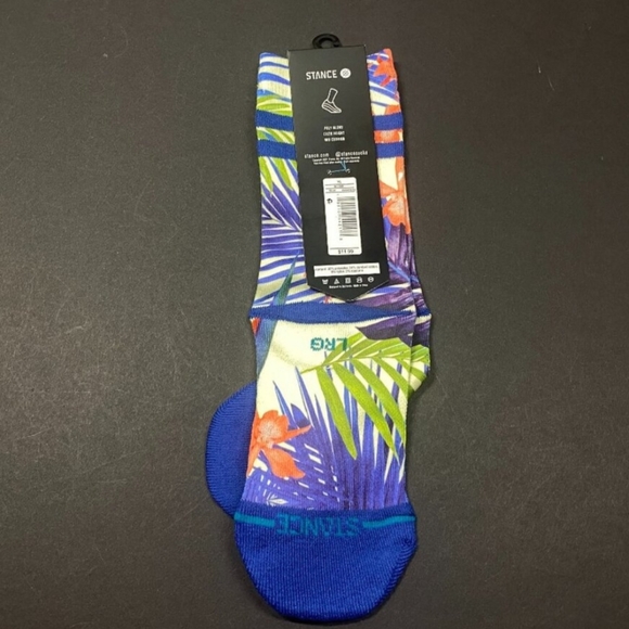 NWT Kid's Wade Collection Stance Floral Socks - Blue and White - Picture 4 of 4